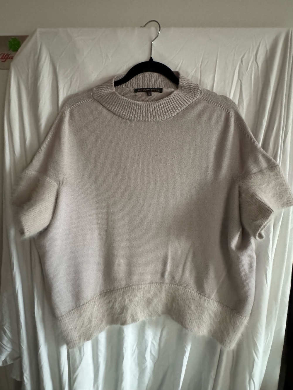 Barontini Studio Lilac Wool Sweater S Made in Italy Oversized Fuzzy Trim